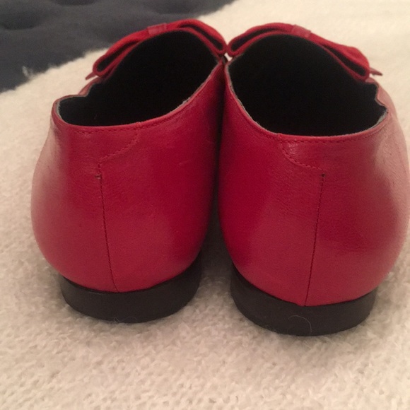 Red leather Italian flats - Picture 3 of 6